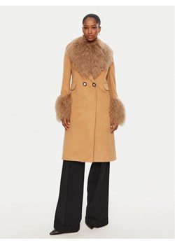 YES LONDON Płaszcz zimowy CD1202/MON/COL Brązowy Regular Fit ze sklepu MODIVO w kategorii Płaszcze damskie - zdjęcie 181123621