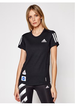 adidas Koszulka techniczna Space Tee W GP5828 Czarny Regular Fit ze sklepu MODIVO w kategorii Bluzki damskie - zdjęcie 181123690