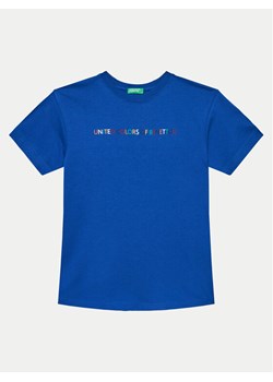 United Colors Of Benetton T-Shirt 3I1XC10JL Niebieski Regular Fit ze sklepu MODIVO w kategorii T-shirty chłopięce - zdjęcie 181123752