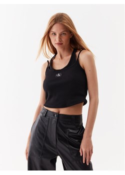 Calvin Klein Jeans Top J20J221430 Czarny Regular Fit ze sklepu MODIVO w kategorii Bluzki damskie - zdjęcie 181123770