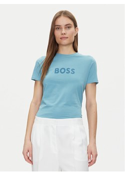 BOSS T-Shirt 50501139 Błękitny Regular Fit ze sklepu MODIVO w kategorii Bluzki damskie - zdjęcie 181123934