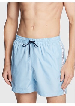 Calvin Klein Swimwear Szorty kąpielowe KM0KM00789 Błękitny Regular Fit ze sklepu MODIVO w kategorii Kąpielówki - zdjęcie 181123954
