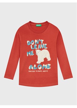 United Colors Of Benetton Bluzka 3YN4G106D Czerwony Regular Fit ze sklepu MODIVO w kategorii Bluzki dziewczęce - zdjęcie 181124010
