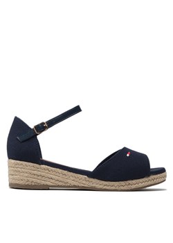 Tommy Hilfiger Espadryle Rope Wedge Sandal T3A7-32185-0048 M Granatowy ze sklepu MODIVO w kategorii Sandały dziecięce - zdjęcie 181124111