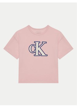 Calvin Klein Jeans T-Shirt IG0IG02806 Różowy Boxy Fit ze sklepu MODIVO w kategorii Bluzki dziewczęce - zdjęcie 181124151