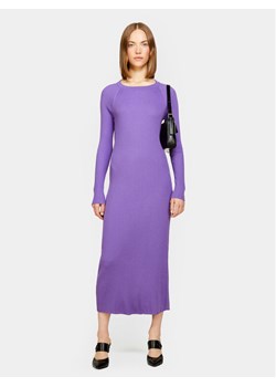 Sisley Sukienka dzianinowa 1B7YMV00M Fioletowy Slim Fit ze sklepu MODIVO w kategorii Sukienki - zdjęcie 181124153