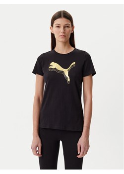 Puma T-Shirt Essentials Metallic 684995 Czarny Regular Fit ze sklepu MODIVO w kategorii Bluzki damskie - zdjęcie 181124172