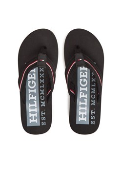 Tommy Hilfiger Japonki Corporate Hilfiger Beach FM0FM05436 Czarny ze sklepu MODIVO w kategorii Klapki męskie - zdjęcie 181124413