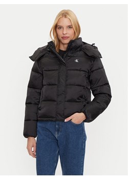 Calvin Klein Jeans Kurtka zimowa Shiny Monologo J20J224616 Czarny Regular Fit ze sklepu MODIVO w kategorii Kurtki damskie - zdjęcie 181124552