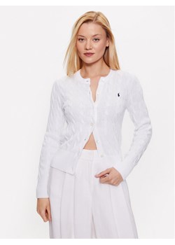 Polo Ralph Lauren Kardigan 211891643001 Biały Regular Fit ze sklepu MODIVO w kategorii Swetry damskie - zdjęcie 181124924