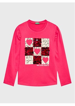 United Colors Of Benetton Bluzka 3YN4C108T Różowy Regular Fit ze sklepu MODIVO w kategorii Bluzki dziewczęce - zdjęcie 181124971
