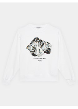 Calvin Klein Jeans Bluza Crystal Graphic IG0IG02306 Biały Regular Fit ze sklepu MODIVO w kategorii Bluzy chłopięce - zdjęcie 181125484