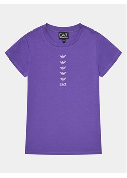 EA7 Emporio Armani T-Shirt 3DFT05 FJ2HZ 1304 Fioletowy Regular Fit ze sklepu MODIVO w kategorii Bluzki dziewczęce - zdjęcie 181125661