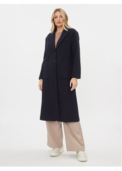 United Colors Of Benetton Płaszcz wełniany 28HFDN02V Granatowy Regular Fit ze sklepu MODIVO w kategorii Płaszcze damskie - zdjęcie 181125811