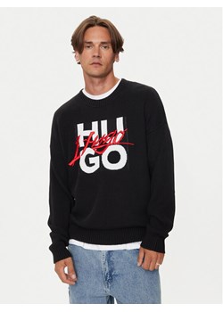 Hugo Sweter 50524553 Czarny Regular Fit ze sklepu MODIVO w kategorii Swetry męskie - zdjęcie 181125940