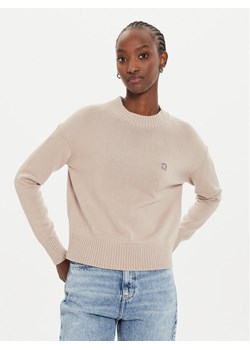 Calvin Klein Jeans Sweter Embro Badge J20J222987 Beżowy Regular Fit ze sklepu MODIVO w kategorii Swetry damskie - zdjęcie 181126163