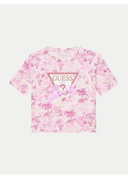 Guess T-Shirt J5GI10 K6YW4 Różowy Regular Fit ze sklepu MODIVO w kategorii Bluzki dziewczęce - zdjęcie 181126263