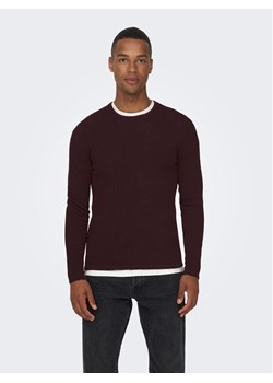 Only & Sons Sweter 22016980 Bordowy Regular Fit ze sklepu MODIVO w kategorii Swetry męskie - zdjęcie 181127472