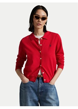 Polo Ralph Lauren Kardigan 211959285002 Czerwony Slim Fit ze sklepu MODIVO w kategorii Swetry damskie - zdjęcie 181128180