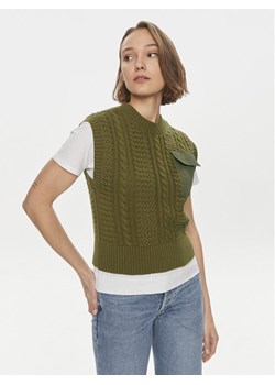 Gestuz Sweter Carla 10906271 Zielony Regular Fit ze sklepu MODIVO w kategorii Kamizelki damskie - zdjęcie 181128253