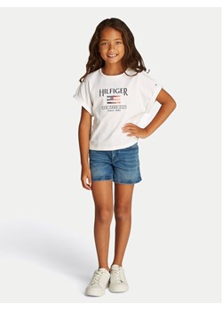 Tommy Hilfiger T-Shirt KG0KG08525 S Biały Regular Fit ze sklepu MODIVO w kategorii Bluzki dziewczęce - zdjęcie 181128561