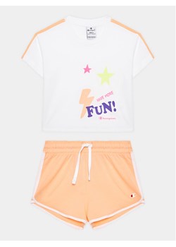 Champion Komplet t-shirt i spodenki 404678 Biały Regular Fit ze sklepu MODIVO w kategorii Komplety dziewczęce - zdjęcie 181129011