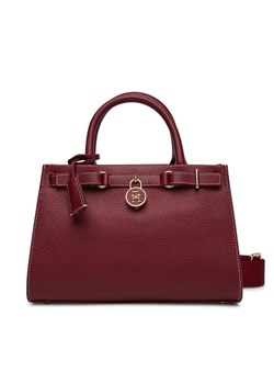 Tommy Hilfiger Torebka American Icon Mini Tote Leather AW0AW17188 Bordowy ze sklepu MODIVO w kategorii Kuferki - zdjęcie 181130203