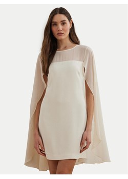 LAUREN RALPH LAUREN Sukienka koktajlowa 253963771001 Écru Regular Fit ze sklepu MODIVO w kategorii Sukienki - zdjęcie 181130454