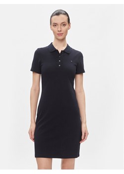 Tommy Hilfiger Sukienka codzienna 1985 Slim Pique Polo Dress Ss WW0WW42048 Granatowy Slim Fit ze sklepu MODIVO w kategorii Sukienki - zdjęcie 181130541