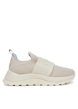 Calvin Klein Sneakersy Runner Slip On - He Nappa HW0HW02415 Écru ze sklepu MODIVO w kategorii Buty sportowe damskie - zdjęcie 181130730