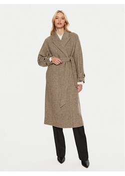 Tommy Hilfiger Płaszcz wełniany WW0WW43159 Beżowy Regular Fit ze sklepu MODIVO w kategorii Płaszcze damskie - zdjęcie 181130903
