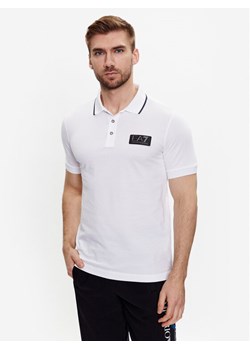 EA7 Emporio Armani Polo 3RPF24 PJ5SZ 1100 Biały Regular Fit ze sklepu MODIVO w kategorii T-shirty męskie - zdjęcie 181130943