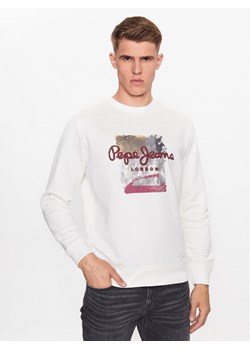 Pepe Jeans Bluza Melbourne Sweat PM582483 Biały Regular Fit ze sklepu MODIVO w kategorii Bluzy męskie - zdjęcie 181131281