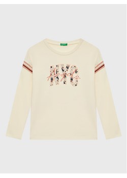 United Colors Of Benetton Bluzka 3VR5C108Q Beżowy Regular Fit ze sklepu MODIVO w kategorii Bluzki dziewczęce - zdjęcie 181131313