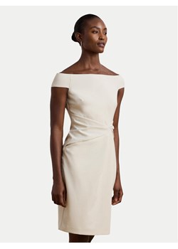 LAUREN RALPH LAUREN Sukienka koktajlowa 253936389003 Écru Slim Fit ze sklepu MODIVO w kategorii Sukienki - zdjęcie 181131360