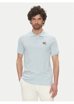 KARL LAGERFELD Polo 745710 552224 Błękitny Regular Fit ze sklepu MODIVO w kategorii T-shirty męskie - zdjęcie 181131853