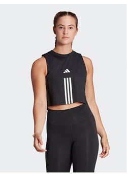 adidas Top Train Essentials Train Cotton 3-Stripes Crop HR7847 Czarny Loose Fit - id: 0000302539932 - marki adidas - 181132743 adidas Top Train Essentials Train Cotton 3-Stripes Crop HR7847 Czarny Loose Fit ze sklepu MODIVO w kategorii Bluzki damskie - zdjęcie 181132743
