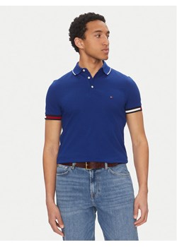 Tommy Hilfiger Polo Flag Cuff MW0MW38458 Niebieski Slim Fit ze sklepu MODIVO w kategorii T-shirty męskie - zdjęcie 181133570