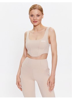 Guess Top Brigit V3GP02 MC04Z Beżowy Slim Fit ze sklepu MODIVO w kategorii Bluzki damskie - zdjęcie 181133580