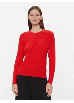 Tommy Hilfiger Sweter WW0WW41142 Czerwony Regular Fit ze sklepu MODIVO w kategorii Swetry damskie - zdjęcie 181133770
