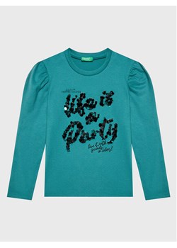 United Colors Of Benetton Bluzka 3YN4C108T Zielony Regular Fit ze sklepu MODIVO w kategorii Bluzki dziewczęce - zdjęcie 181133912