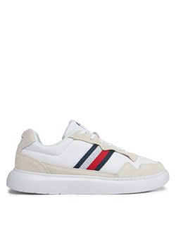Tommy Hilfiger Sneakersy Light Cupsole Lth Mix Stripes FM0FM04889 Biały ze sklepu MODIVO w kategorii Buty sportowe męskie - zdjęcie 181134223