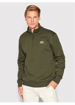 Alpha Industries Bluza Half Zip 108308 Zielony Regular Fit ze sklepu MODIVO w kategorii Bluzy męskie - zdjęcie 181134333