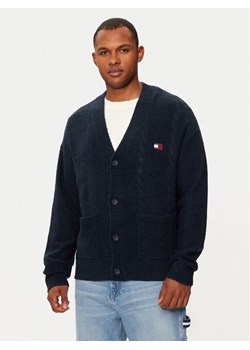 Tommy Jeans Kardigan DM0DM19441 Granatowy Boxy Fit ze sklepu MODIVO w kategorii Swetry męskie - zdjęcie 181134502