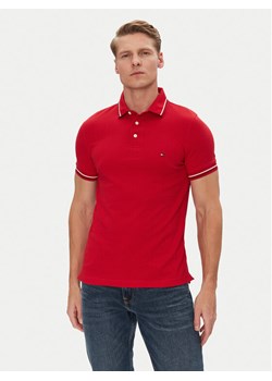 Tommy Hilfiger Polo Seasonal MW0MW39993 Czerwony Slim Fit ze sklepu MODIVO w kategorii T-shirty męskie - zdjęcie 181134730