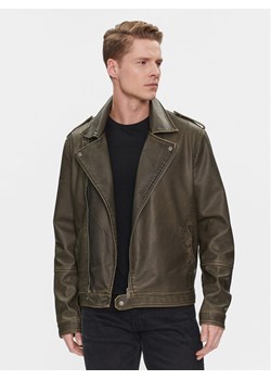 Brave Soul Kurtka z imitacji skóry MJK-CONEYKHAKI Khaki Straight Fit ze sklepu MODIVO w kategorii Kurtki męskie - zdjęcie 181135472