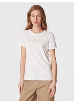 Tommy Hilfiger T-Shirt Foil WW0WW37194 Biały Regular Fit ze sklepu MODIVO w kategorii Bluzki damskie - zdjęcie 181135834