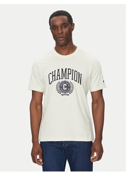 Champion T-Shirt 221174 Écru Regular Fit ze sklepu MODIVO w kategorii T-shirty męskie - zdjęcie 181136592