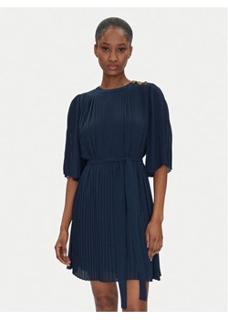 TWINSET Sukienka koktajlowa 251TP2051 Granatowy Loose Fit ze sklepu MODIVO w kategorii Sukienki - zdjęcie 181136604