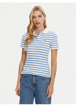 Tommy Hilfiger Polo 1985 WW0WW43225 Błękitny Slim Fit ze sklepu MODIVO w kategorii Bluzki damskie - zdjęcie 181136751